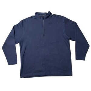 Woolrich Men's Pullover High Neck 1/4 Zip Fleece Navy Blue Sz XL